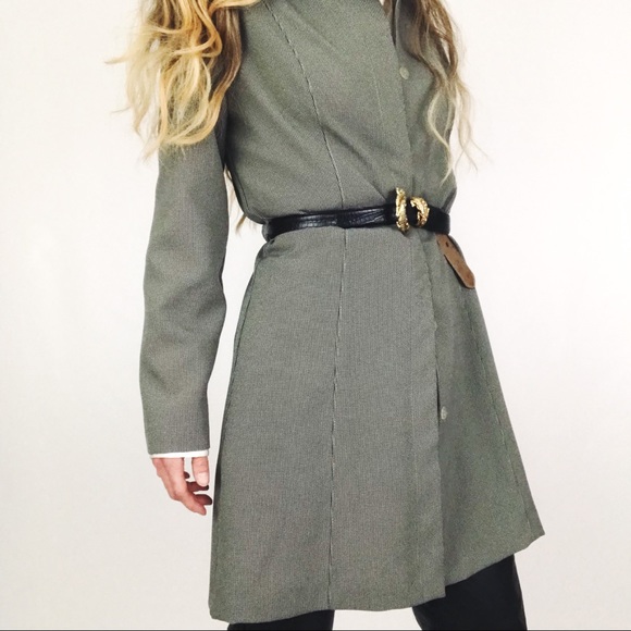 Vintage Deadstock Longline Houndstooth Jacket | Size M - Picture 8 of 15